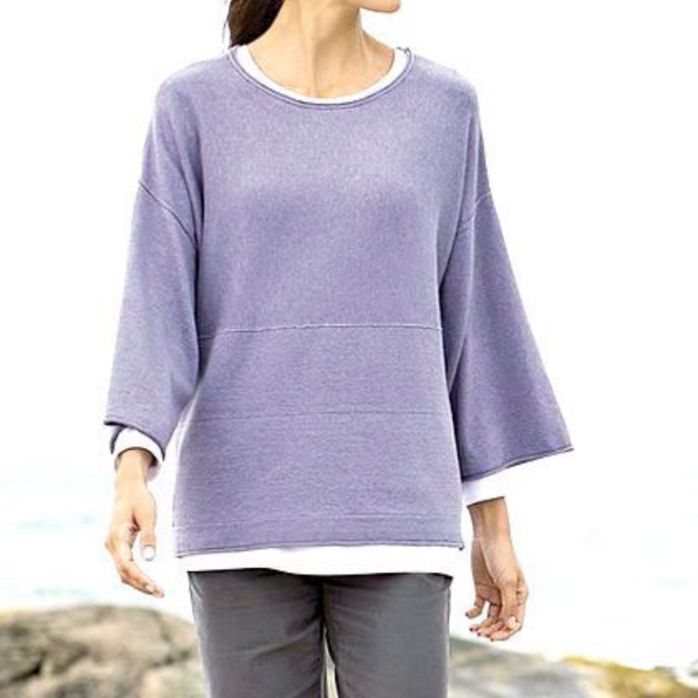 Kimono Pure Jill Purple Cashmere Boxy Sweater S